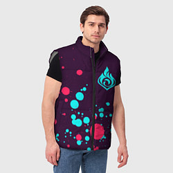 Мужской жилет GENSHIN IMPACT - ПОДЖИГАТЕЛЬ - Краски, цвет: 3D-светло-серый — фото 2
