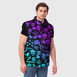 Мужской жилет UNDERTALE NEON PATTERN УЗОР, цвет: 3D-черный — фото 2