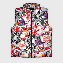 Мужской жилет НОВОГОДНИЕ ПЕРСОНАЖИ 2022 НОВЫЙ ГОД, цвет: 3D-светло-серый