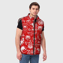 Мужской жилет THE WITCHER LOGOBOMBING ЛОГОТИПЫ ВЕДЬМАКА, цвет: 3D-светло-серый — фото 2
