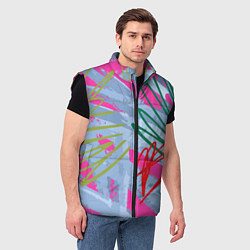 Мужской жилет Graffiti in pink, цвет: 3D-черный — фото 2