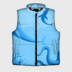 Мужской жилет МоРское Дно с Акулами, цвет: 3D-красный