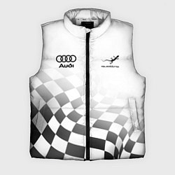 Мужской жилет Audi Quattro, Ауди Кватро, Финишный флаг, цвет: 3D-светло-серый