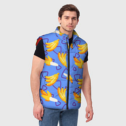 Мужской жилет Спелые бананы, цвет: 3D-красный — фото 2