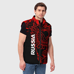 Мужской жилет Russia Герб страны, цвет: 3D-черный — фото 2