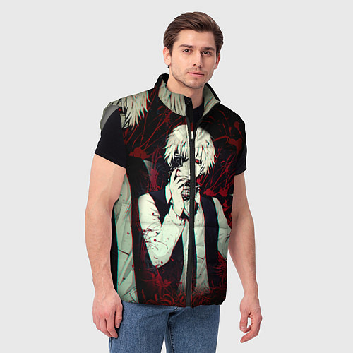 Мужской жилет Токийский Гуль и Брызги Аниме Ghoul / 3D-Светло-серый – фото 3