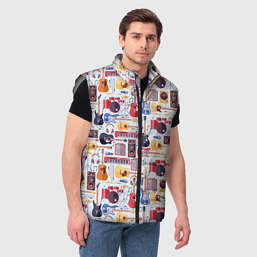 Мужской жилет Рок Музыкант / 3D-Светло-серый – фото 3