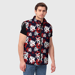 Мужской жилет Анархия текстура, цвет: 3D-светло-серый — фото 2