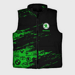Мужской жилет Skoda: Паттерн авто брендов, цвет: 3D-черный