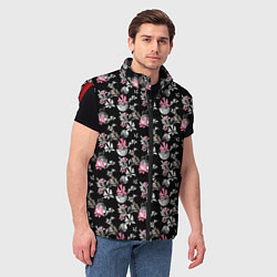Мужской жилет Абстрактный черно-розовый узор, цвет: 3D-красный — фото 2