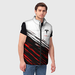 Мужской жилет Tesla sport размытость, цвет: 3D-черный — фото 2