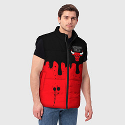 Мужской жилет Chicago Bulls Чикаго Буллз Логотип, цвет: 3D-черный — фото 2