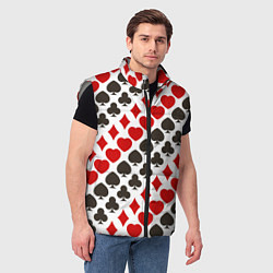 Мужской жилет Карточные Масти Card Suits, цвет: 3D-светло-серый — фото 2