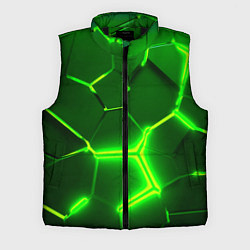 Мужской жилет 3D ПЛИТЫ НЕОН NEON GREEN HEXAGON РАЗЛОМ