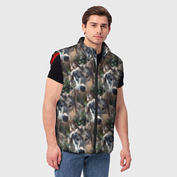 Мужской жилет Волки клипарт wolfs, цвет: 3D-красный — фото 2