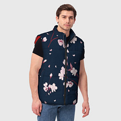 Мужской жилет Веточки с цветами, цвет: 3D-красный — фото 2