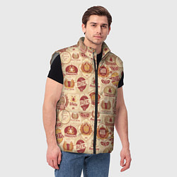 Мужской жилет Пивные Этикетки Beer, цвет: 3D-светло-серый — фото 2