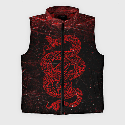 Мужской жилет Красная Змея Red Snake Глитч / 3D-Красный – фото 1