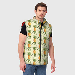 Мужской жилет Побеги ананасов, цвет: 3D-красный — фото 2