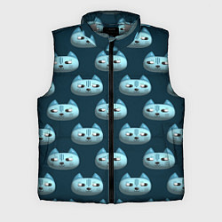 Мужской жилет Мордочки котов с эффектом 3d Паттерн, цвет: 3D-светло-серый