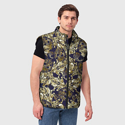 Мужской жилет Узоры и листья, цвет: 3D-черный — фото 2