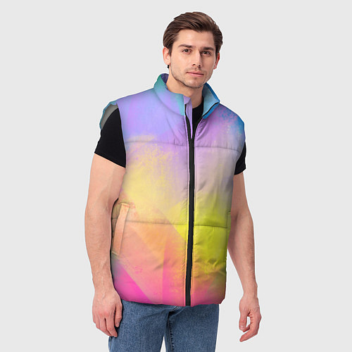 Мужской жилет Красочный неон / 3D-Светло-серый – фото 3