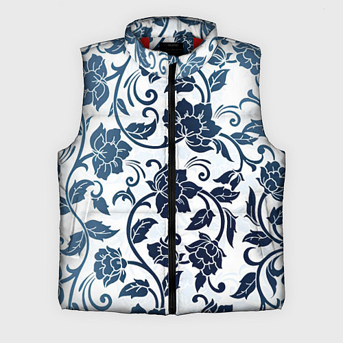 Мужской жилет Гжелевые цветы / 3D-Красный – фото 1