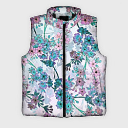 Мужской жилет Яркие красочные цветы, цвет: 3D-черный