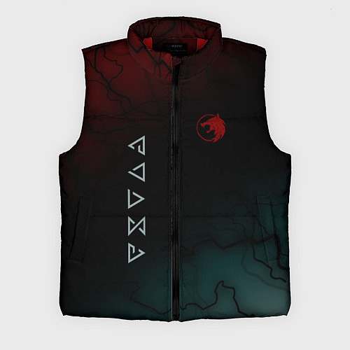 Мужской жилет The witcher Волк Черные Молнии / 3D-Красный – фото 1