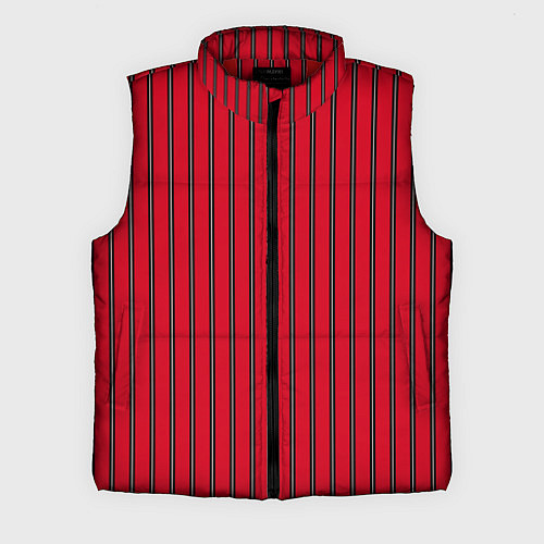 Мужской жилет Красно-черный узор в полоску / 3D-Красный – фото 1