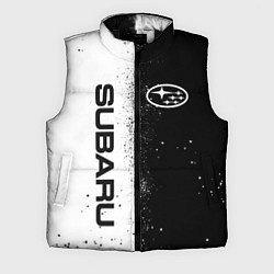 Мужской жилет СУБАРУ - SUBARU ЧЕРНО БЕЛЫЕ БРЫЗГИ КРАСКА, цвет: 3D-черный