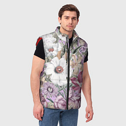 Мужской жилет Цветы Фиолетовый Клематис, цвет: 3D-красный — фото 2