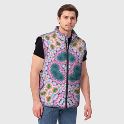 Мужской жилет ЦВЕТНОЙ УЗОР КАЛЕЙДОСКОПА, цвет: 3D-черный — фото 2