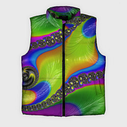 Мужской жилет Кислотный фрактал Абстракция, цвет: 3D-черный
