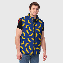 Мужской жилет Banana style Банана стайл, веселый банановый патте, цвет: 3D-красный — фото 2