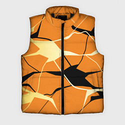 Мужской жилет Абстрактные полосы на оранжевом фоне, цвет: 3D-черный