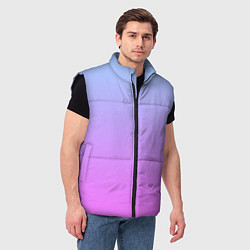 Мужской жилет Голубо-розовый градиент, цвет: 3D-черный — фото 2