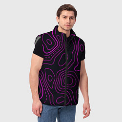 Мужской жилет THE ILLUSION OF PURPLE LINES, цвет: 3D-светло-серый — фото 2