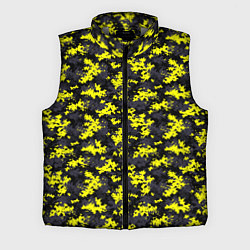 Мужской жилет Камуфляж Пиксельный Чёрно-Жёлтый, цвет: 3D-светло-серый