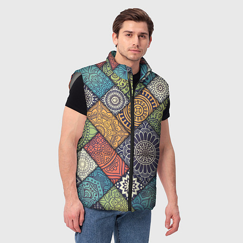 Мужской жилет Мандала орнамент / 3D-Светло-серый – фото 3