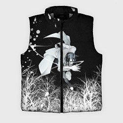 Мужской жилет Белый Неон над лесом White Neon, цвет: 3D-светло-серый
