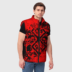 Мужской жилет КЛЕЙМО ЖЕРВЫ И ЧЕРЕПА БЕРСЕРК, цвет: 3D-красный — фото 2