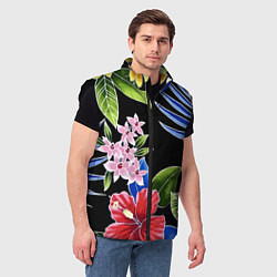 Мужской жилет Floral vanguard composition Летняя ночь Fashion tr, цвет: 3D-черный — фото 2