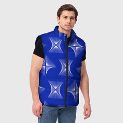 Мужской жилет ABSTRACT PATTERN ON A BLUE BACKGROUND, цвет: 3D-черный — фото 2