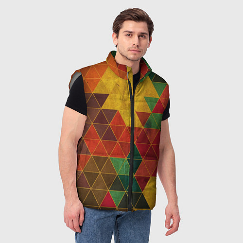 Мужской жилет Треугольная старая стена / 3D-Светло-серый – фото 3