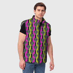 Мужской жилет Striped multicolored pattern Сердце, цвет: 3D-светло-серый — фото 2