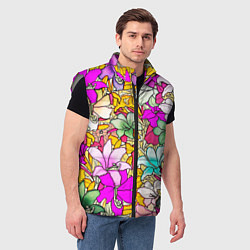 Мужской жилет COLORED LILIES, цвет: 3D-светло-серый — фото 2