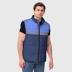 Мужской жилет Серая полоса на синем, цвет: 3D-черный — фото 2