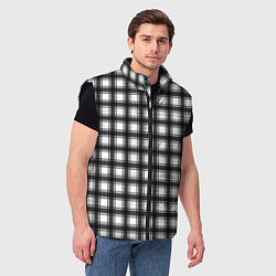Мужской жилет Black and white trendy checkered pattern, цвет: 3D-черный — фото 2