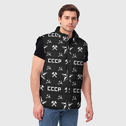 Мужской жилет СССР Звезды Серп и Молот, цвет: 3D-черный — фото 2